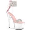 Pleaser - ADORE727RS Sandale à bride à la cheville, Pole dance chaussures - Chaussures de pole dance - Rose/Couleur argent Product image